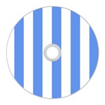 Vertical Stripes - White and Cornflower Blue CD Wall Clock