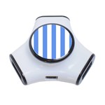 Vertical Stripes - White and Cornflower Blue Portable USB Hub (One Side)