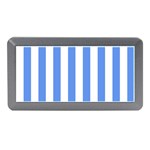 Vertical Stripes - White and Cornflower Blue Memory Card Reader (Mini)