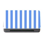 Vertical Stripes - White and Cornflower Blue Memory Card Reader with CF