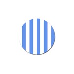 Vertical Stripes - White and Cornflower Blue Golf Ball Marker