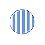 Vertical Stripes - White and Cornflower Blue Hat Clip Ball Marker (4 pack)