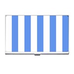 Vertical Stripes - White and Cornflower Blue Business Card Holder