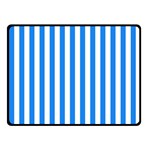 Vertical Stripes - White and Dodger Blue Fleece Blanket (Small) (One Side)