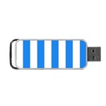 Vertical Stripes - White and Dodger Blue Portable USB Flash (Two Sides)