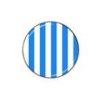 Vertical Stripes - White and Dodger Blue Hat Clip Ball Marker (10 pack)