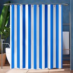 Vertical Stripes - White and Dodger Blue Shower Curtain 60  x 72  (Medium)