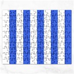 Vertical Stripes - White and Royal Blue Jigsaw Puzzle (Rectangular)