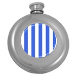 Vertical Stripes - White and Royal Blue Hip Flask (5 oz)