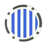 Vertical Stripes - White and Royal Blue Poker Chip Card Guard