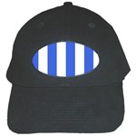 Vertical Stripes - White and Royal Blue Black Cap