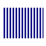 Vertical Stripes - White and Dark Blue Double Sided Flano Blanket (Mini)