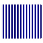 Vertical Stripes - White and Dark Blue Double Sided Flano Blanket (Small)