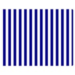 Vertical Stripes - White and Dark Blue Double Sided Flano Blanket (Medium)