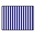 Vertical Stripes - White and Dark Blue Double Sided Fleece Blanket (Small) (Two Sides)