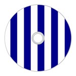 Vertical Stripes - White and Dark Blue CD Wall Clock