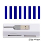 Vertical Stripes - White and Dark Blue Memory Card Reader (Stick)