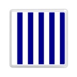 Vertical Stripes - White and Dark Blue Memory Card Reader with Storage (Square)