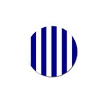 Vertical Stripes - White and Dark Blue Golf Ball Marker