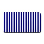 Vertical Stripes - White and Dark Blue Medium Bar Mat