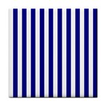 Vertical Stripes - White and Dark Blue Face Towel