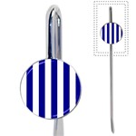 Vertical Stripes - White and Dark Blue Book Mark