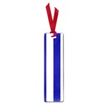 Vertical Stripes - White and Dark Blue Small Book Mark