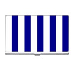 Vertical Stripes - White and Dark Blue Business Card Holder