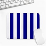 Vertical Stripes - White and Dark Blue Small Mousepad