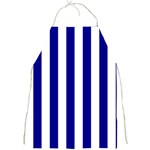 Vertical Stripes - White and Dark Blue Full Print Apron