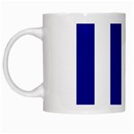 Vertical Stripes - White and Dark Blue White Mug