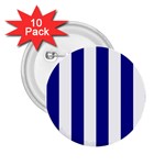 Vertical Stripes - White and Dark Blue 2.25  Button (10 pack)