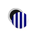 Vertical Stripes - White and Dark Blue 1.75  Magnet