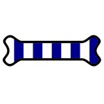 Vertical Stripes - White and Dark Blue Magnet (Dog Bone)