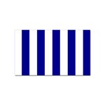 Vertical Stripes - White and Dark Blue Sticker (Rectangular)