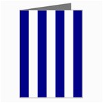 Vertical Stripes - White and Dark Blue Greeting Card