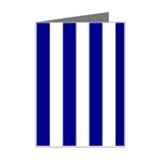 Vertical Stripes - White and Dark Blue Mini Greeting Card