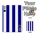 Vertical Stripes - White and Dark Blue Playing Cards 54 Designs