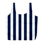 Vertical Stripes - White and Oxford Blue Full Print Recycle Bag (L)