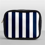 Vertical Stripes - White and Oxford Blue Mini Toiletries Bag (One Side)