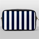 Vertical Stripes - White and Oxford Blue Toiletries Bag (One Side)