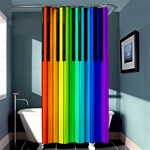 business card rainbow keyboard 3 V Shower Curtain 36  x 72  (Stall)