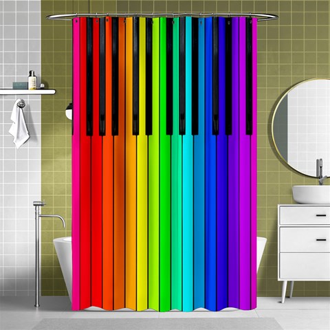 Rainbow Piano Keyboard Shower Curtain 48  x 72  (Small) from ArtsNow.com Curtain(48  X 72 ) - 42.18 x64.8  Curtain(48  X 72 )