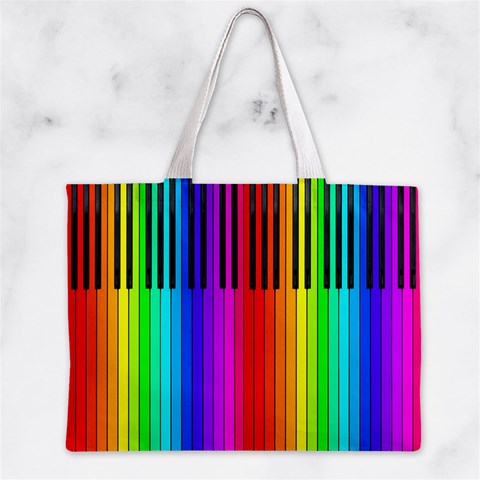 Rainbow Piano Keyboard  Zipper Mini Tote Bag from ArtsNow.com Front