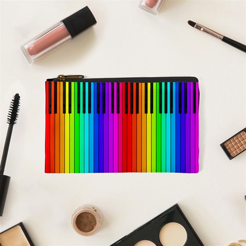 Rainbow Piano Keyboard Cosmetic Bag (XS) from ArtsNow.com Front