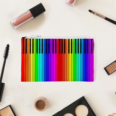 Rainbow Piano Keyboard Cosmetic Bag (XS) from ArtsNow.com Front