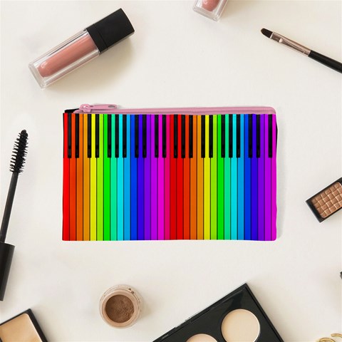 Rainbow Piano Keyboard Cosmetic Bag (XS) from ArtsNow.com Front