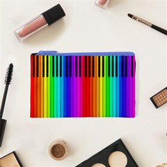 Rainbow Piano Keyboard Cosmetic Bag (XS) from ArtsNow.com Front