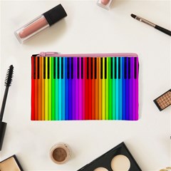 Rainbow Piano Keyboard Cosmetic Bag (XS) from ArtsNow.com Front