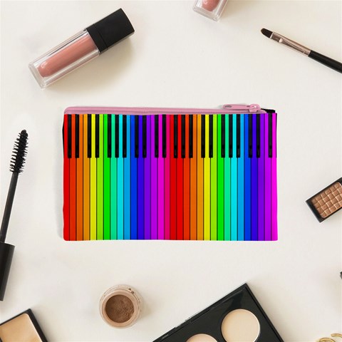 Rainbow Piano Keyboard Cosmetic Bag (XS) from ArtsNow.com Back